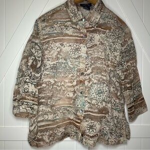 Sheer N.Y.P.L. Collection Multicolored Women’s Button Down‎ Shirt.